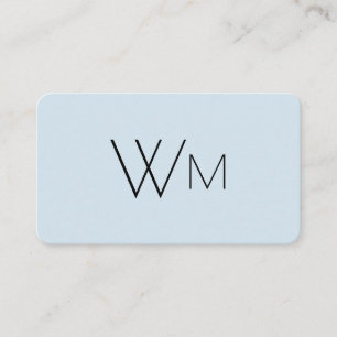 Zwei Anfangsbuchstaben Monogramm (Blau) Visitenkarte