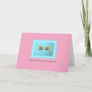 ZWEI Angelfish Twin Baby Girls Grußkarte Karte