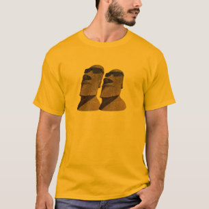 Zwei angesagtes Moai - helles Kleid T-Shirt