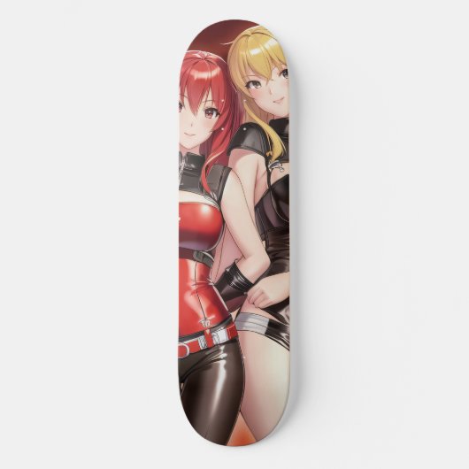 Zwei Anime Girls Skateboard (Vorderseite)