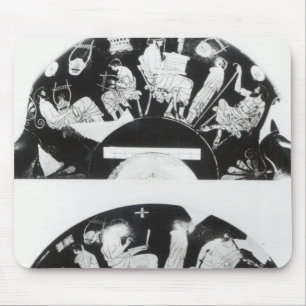 Zwei Ansichten einer Dachboden Rotzahl Schale Mousepad