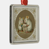 Zwei anthropomorphes Mäuseablesen Silbernes Ornament (Rechts)