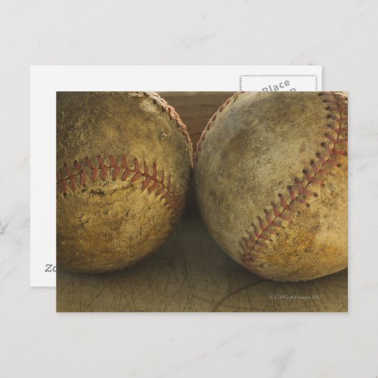 Zwei antike Baseballs Postkarte (Vorne/Hinten)