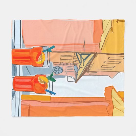 Zwei Aperole bitte! Fleecedecke (Vorderseite (Horizontal))