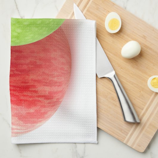 Zwei Äpfel Küchentuch (Viertel Falte)