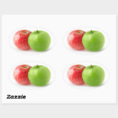 Zwei Äpfel Ovaler Aufkleber (Blatt)