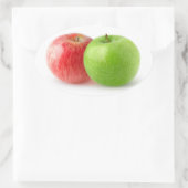 Zwei Äpfel Ovaler Aufkleber (Tasche)