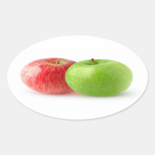 Zwei Äpfel Ovaler Aufkleber