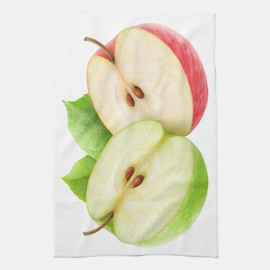 Zwei Apfelhälften Küchentuch (Vertikal)