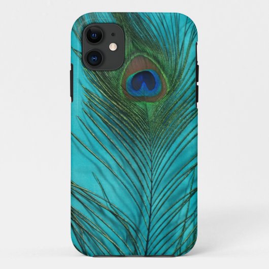 Zwei Aqua-Pfau-Federn Case-Mate iPhone Hülle (Rückseite)