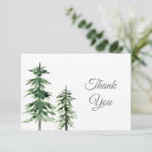 Zwei Aquarellbäume Dankeskarte (Stehend Vorderseite)