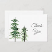 Zwei Aquarellbäume Dankeskarte (Vorne/Hinten)