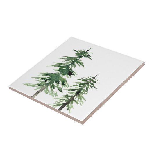 Zwei Aquarellbäume Fliese (Seite)