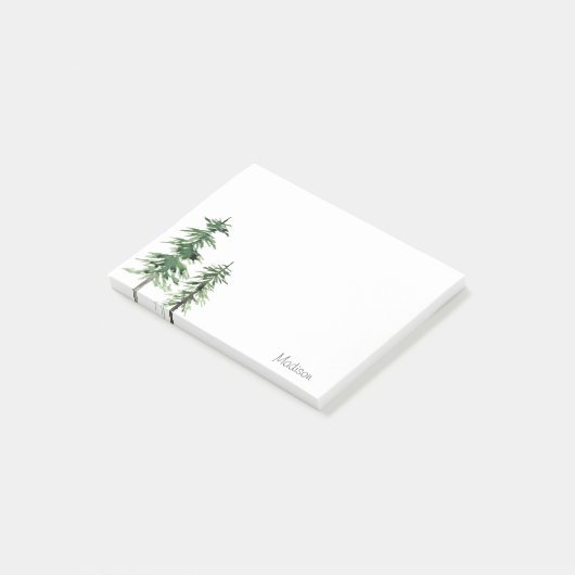 Zwei Aquarellbäume Post-it Klebezettel (angewinkelt)