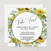 Zwei Aquarellfarben Floral Aufgehängte Hochzeitska Einladung (Vorne/Hinten)