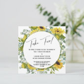 Zwei Aquarellfarben Floral Aufgehängte Hochzeitska Einladung (Stehend Vorderseite)