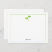 Zwei Aquarellfarben-Gingko-Blätter - Flachbildschi Mitteilungskarte (Vorne/Hinten)