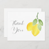 Zwei Aquarellfarben Lemons Danke Karte (Vorne/Hinten)