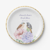 Zwei Aquarellfarben Songbirds Dusche Pappteller (Vorderseite)