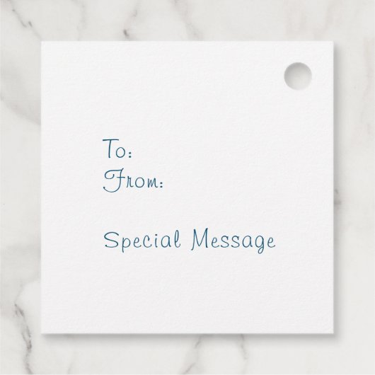 Zwei Aquarellfarben Winter Pine Trees 2 Geschenket Geschenkanhänger (Rückseite)