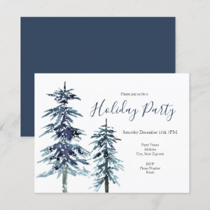 Zwei Aquarellkiefern - Einladung