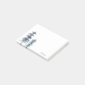 Zwei Aquarellkiefern Winter Pine Trees Post-it Klebezettel (angewinkelt)