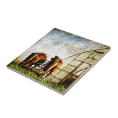 Zwei arbeitsbereite Pferde Fliese (Seite)