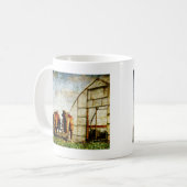 Zwei arbeitsbereite Pferde Kaffeetasse (Vorderseite Links)