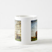 Zwei arbeitsbereite Pferde Kaffeetasse (Mittel)