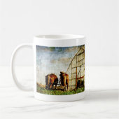 Zwei arbeitsbereite Pferde Kaffeetasse (Links)