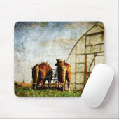 Zwei arbeitsbereite Pferde Mousepad (Mit Mouse)