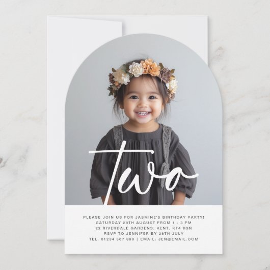 Zwei Arch-Foto zum Geburtstag Einladung (Vorderseite)