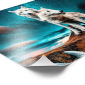 Zwei arktische Wölfe Fotodruck (Ecke)