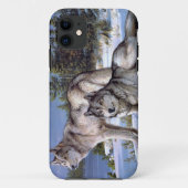 Zwei arktische Wölfe malen Case-Mate iPhone Hülle (Rückseite)