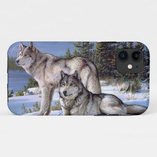 Zwei arktische Wölfe malen Case-Mate iPhone Hülle (Rückseite (Horizontal))