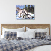 Zwei arktische Wölfe malen Leinwanddruck (Insitu (Schlafzimmer))