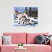 Zwei arktische Wölfe malen Leinwanddruck (Insitu (Wohnzimmer))