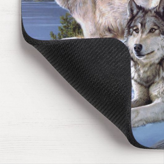 Zwei arktische Wölfe malen Mousepad (Ecke)