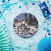 Zwei arktische Wölfe malen Pappteller (Party)