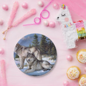 Zwei arktische Wölfe malen Pappteller (Party)