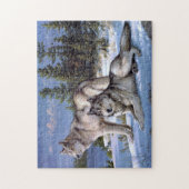 Zwei arktische Wölfe malen Puzzle (Vertikal)