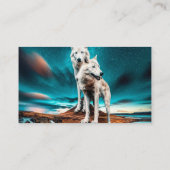 Zwei arktische Wölfe Visitenkarte (Rückseite)