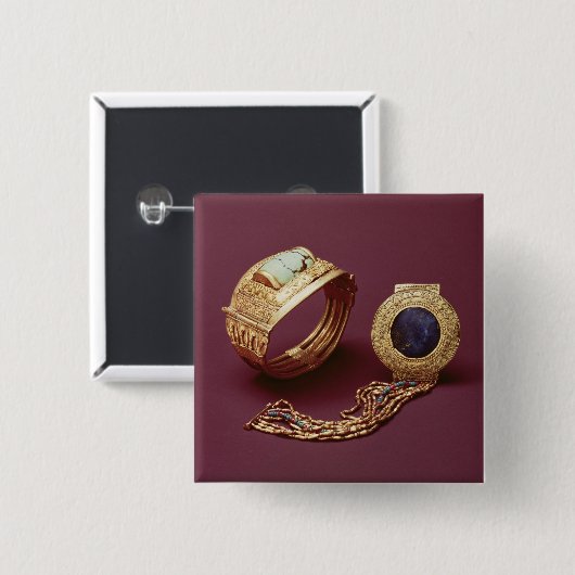 Zwei Armbänder, vom Grab von Tutankhamun Button (Vorne & Hinten)