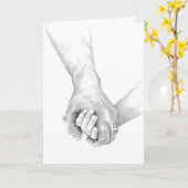 Zwei Arme, die in einer beruhigenden Stütze zusamm Karte (Gelbe Blume)