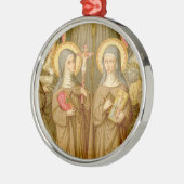 Zwei arme Heilige (SAU 027) Silbernes Ornament (Links)