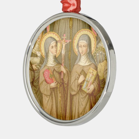 Zwei arme Heilige (SAU 027) Silbernes Ornament (Links)