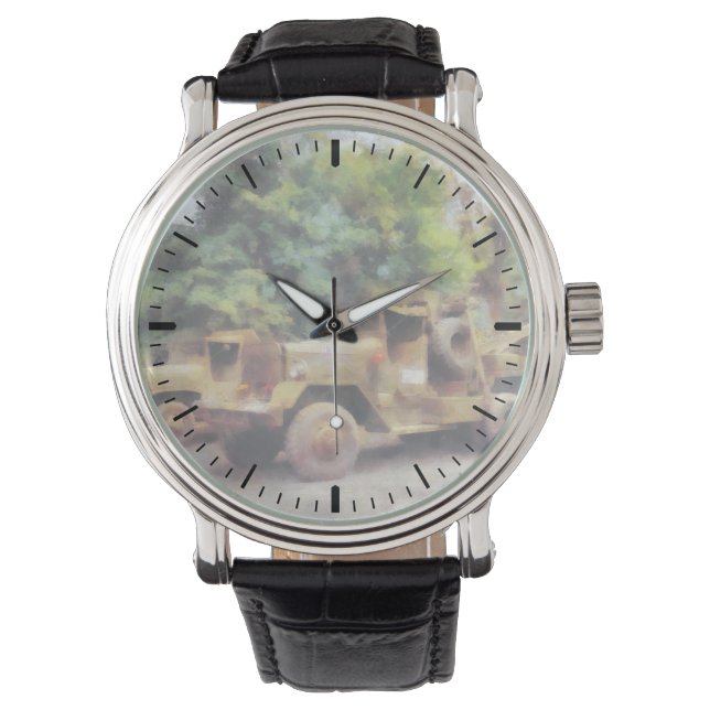 Zwei Armeetrucks Armbanduhr (Vorderseite)