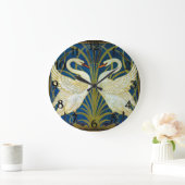 Zwei Art Deco Swans Acrylmauer-Uhr Große Wanduhr (Zuhause)