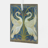 Zwei Art Deco Swans Ornament Aus Glas (Vorderseite links)