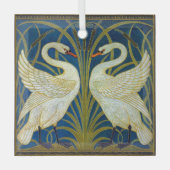 Zwei Art Deco Swans Ornament Aus Glas (Vorderseite)